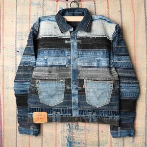 Custom Upcycled levis denim jacket , One of One Rework
